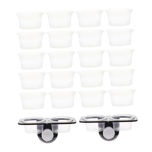 GALPADA 2-Piece Reptile Feeding Ledge Set with Suction Cups Random Color Gecko Water Feeder and Food Bowl for Terrarium Supplies