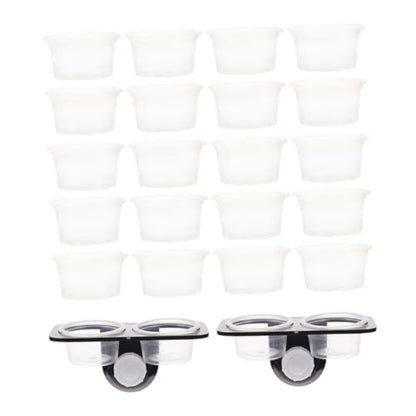 GALPADA 2-Piece Reptile Feeding Ledge Set with Suction Cups Random Color Gecko Water Feeder and Food Bowl for Terrarium Supplies