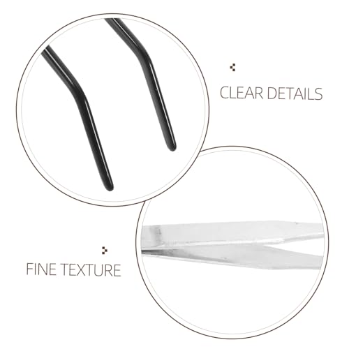 Uonlytech 2pcs Stainless Steel Feeding Tongs with Curved Rubber Tips for Safe Reptile Feeding Long Tweezers for Snakes Geckos and Terrarium Supplies