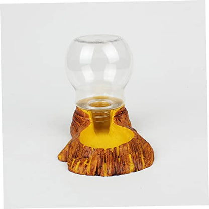 Abaodam Automatic Reptile Water Feeder Tortoise Drinking Fountain with Texture Bowl Easy for Lizards Snakes and Turtles for Reptile Landscaping Decor