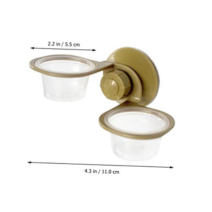 DOITOOL 3sets Reptile Food Dish Feeder Pp Abs Wall-Mounted for Lizards Geckos 2pcs*3 - color: Goldenx3pcs, size: 5.5x3cmx3pcs