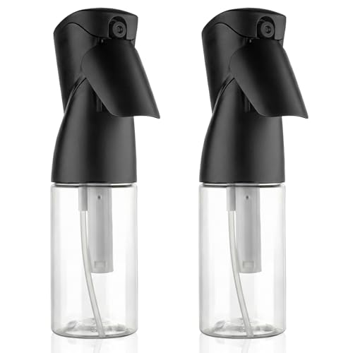 Spray Bottles 250ml/8.5oz 2 Pack Continuous Spray Bottle for Hair Refillable Fine Mist Sprayer Water Spray Bottles for Cleaning Kitchen Hair Care Skin Toner(Black) - style: B-black 2PCS