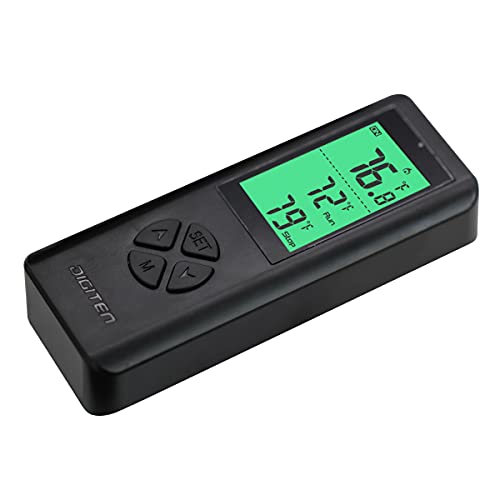 DIGITEN Wireless Thermostat Plug-in Temperature Controller Outlet Remote Control Built in Temp Sensor Thermometer Heating Cooling Mode for Fan Heater Greenhouse Home Brew Reptile, Black
