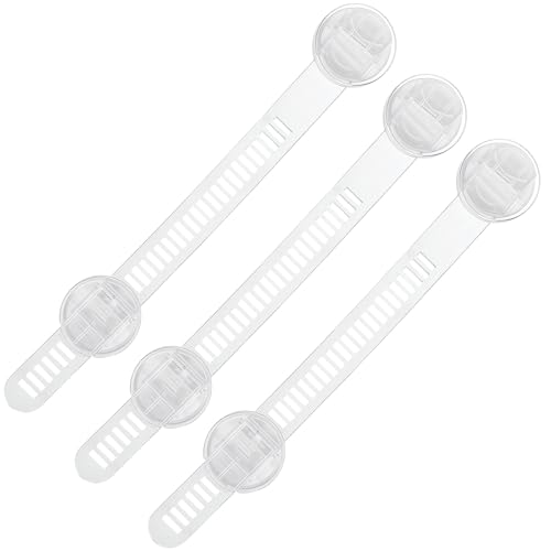 3 Pack Sliding Glass Door Lock Transparent, Adhesive No Drill Safety Lock for Reptile Terrarium Bearded Dragon Tank, Glass Display Case Showcase Cabinet Security Locks (Clear)
