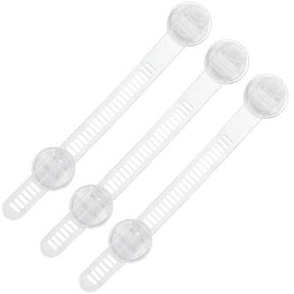3 Pack Sliding Glass Door Lock Transparent, Adhesive No Drill Safety Lock for Reptile Terrarium Bearded Dragon Tank, Glass Display Case Showcase Cabinet Security Locks (Clear)