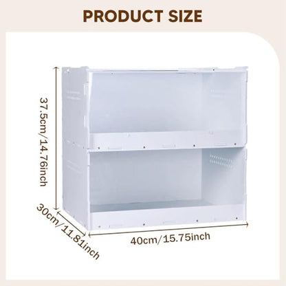 Reptile Breeding Box Reptile Feeding Box Spider Tank Starter Kit Reptile Tank Enclosure Crib Turtle Snails Stackable Two Tier Acrylic Wood, L - size: L