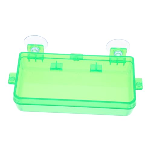 Abaodam Snake Enclosure Accessories Reptile Feeder Bowl Suction Cups Bearded Dragon Food Bowl for Tortoise Supplies - color: Light Green, size: 13.50X6.50X3.50CM