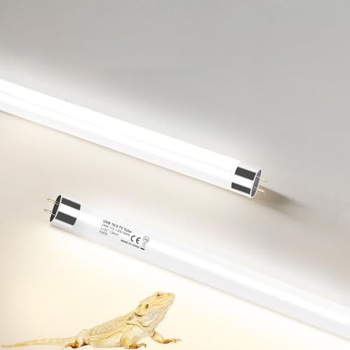 2 Pack T5 HO 10.0 UVB Reptile Bulb 24W, 22-Inch UVA UVB Light for Reptiles, Fluorescent Lamp Tube for Bearded Dragons, Turtles, Chameleons, Lizards, Tropical Desert UVB Lighting - size: 24W-22 Inch-T5 Bulb-2 Pack