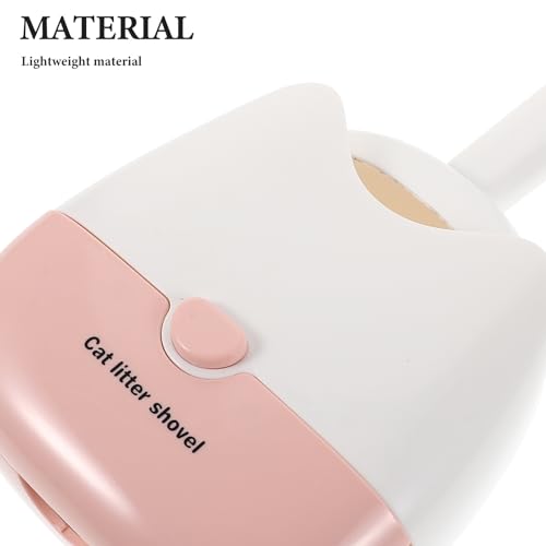 Healifty Wall-Mounted Cat Litter Scoop with Fine Mesh and Dual-Slot Sifting, Plastic Poop Scooper for Cat Litter Box Cleaning, Pink Pet Sand Shovel for Kitten and Reptile Waste Removal