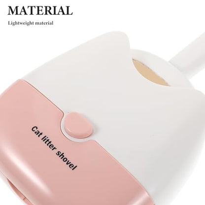 Healifty Wall-Mounted Cat Litter Scoop with Fine Mesh and Dual-Slot Sifting, Plastic Poop Scooper for Cat Litter Box Cleaning, Pink Pet Sand Shovel for Kitten and Reptile Waste Removal