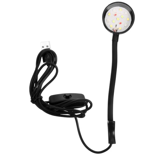 Ipetboom Clamp-Type USB Aquarium Lamp Compact Fish Tank Light for Versatile Use Construction for Ornamental Tanks Design Natural Aesthetics - color: Black