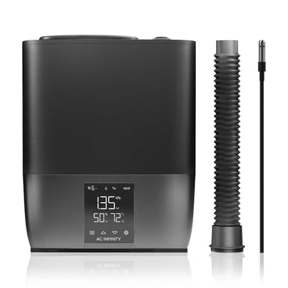 AC Infinity CLOUDFORGE T5, Warm Mist Plant Humidifier 9L with VPD Humidity 10-Level Controls, Hot/Cold Vaporizer for All Climates, Continuous Water Purifying, Extendable Targeted Hose for Grow Tents - size: 9 L