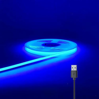 ULVYNTEX Ultra-Narrow 3mm USB COB LED Strip Lights Self-Adhesive, for Kitchen Cabinets, Bedroom, Gaming Desk (Blue, 6ft) - color: Blue, size: 6ft