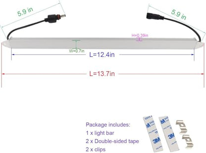 LEDENET 12" Blue 460nm LED Aquarium Fish Tank Light 18LEDs 5050 - Waterproof IP67 Aluminum Lighting 12V DC Grow Bar Light - color: Blue