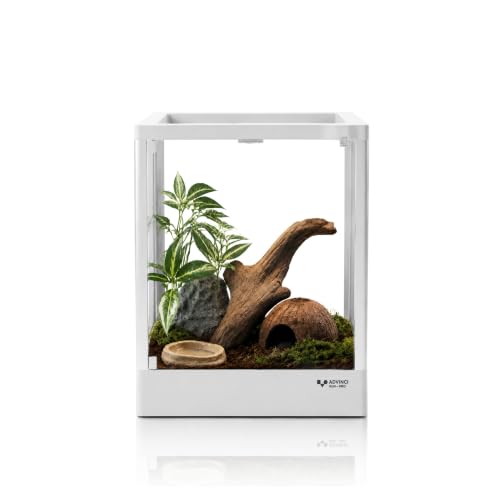 Reptile Terrarium 12"x12"x16" 9.5 Gallon,Aluminum Frame,Full Glass Tank Enclosure for Small Reptiles, Geckos, Frogs, Lizards, Snakes, Spiders, Turtles, Vertical Rainforest Habitat - size: 12x12x16"