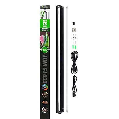 Reptile Systems Eco T5 Unit Zone 2 Reptile Lighting Kit – 36in-39w - Slimline Fixture with HOT5 Lamp, Reflector & Flicker-Free Ballast – Ideal for Terrariums, Chameleons & Geckos - size: 36in-39w