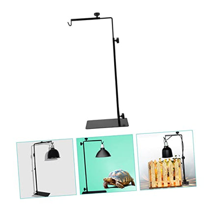 Happyyami Adjustable Reptile Lamp Stand Metal Lamp Rack for Fluorescent Heat Lights Safe Easy Setup for Pet Enclosures