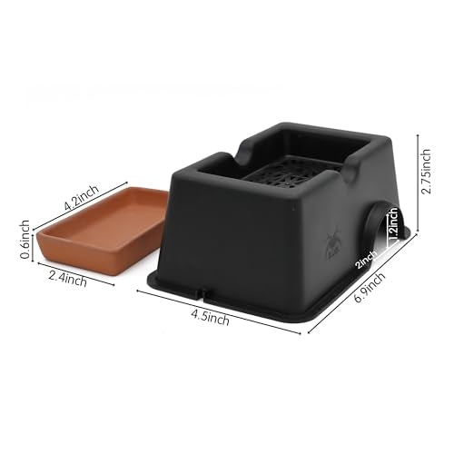 4 Pcs Small Reptile Hide Box Humidifier Caves Water Supply Hideout with Sink Basin for Lizards,Gecko, Snake - size: 4 pcs