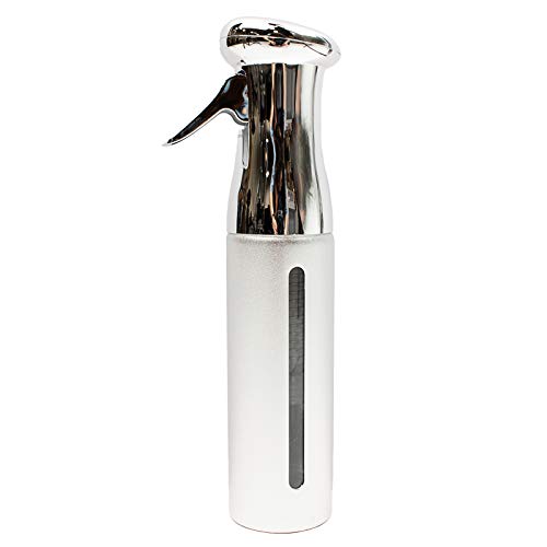 KEEN Continuous Spray Bottle, 10 OZ Fine Mist for Indoor/Outdoor Plant Care, Hair Styling, Skin Refresher Air Mist, Refillable Empty Water Bottle Trigger Sprayer Set, Silver - color: Silver, size: 10.1 Ounces