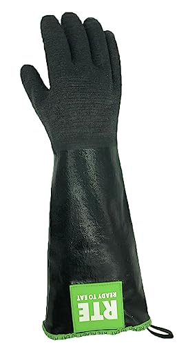 Oil Shield, 18" High Temperature,100% Neoprene Glove, Size Small, Black - size: Small
