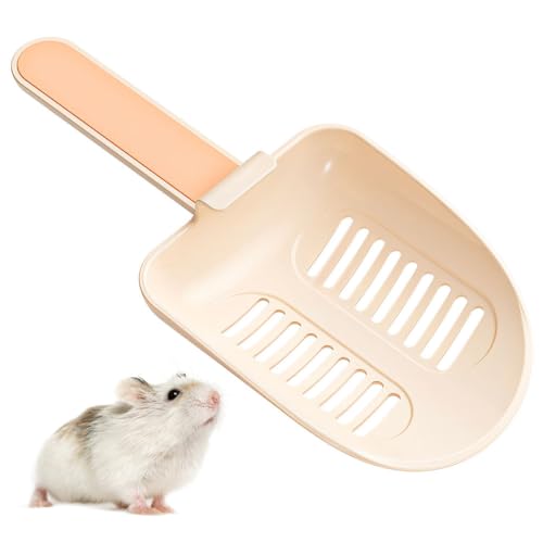 MiOYOOW Hamster Litter Scoop, Plastic Sand Shovel Small Animal Mesh Scooper for Guinea Pig Hamsters Gerbils Small Animals - color: light pink