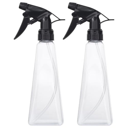 Spray Bottles (2-Pack, 12 Oz.) Mist/Stream, Plastic Water Spray Bottle for Hair, Plants, Cleaning, Cooking, BBQ, Pet - Empty Spray Bottles - Leak Proof - BPA-Free - Multicolor - color: Clear + Clear