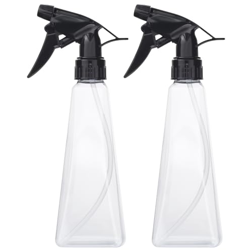 Spray Bottles (2-Pack, 12 Oz.) Mist/Stream, Plastic Water Spray Bottle for Hair, Plants, Cleaning, Cooking, BBQ, Pet - Empty Spray Bottles - Leak Proof - BPA-Free - Multicolor - color: Clear + Clear