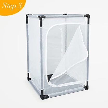 36" Large Monarch Butterfly Habitat Cage, Outdoor Insect Mesh Cage Terrarium 24" x 24" x 36" - style: Poles Slide Through Cover 36" Tall