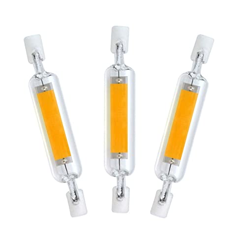 R7S LED Bulb J Type T3 Double Ended Light Bulbs (3 Pack) - 10W 78mm, Equivalent 100W Halogen, 3000K Warm White, 360 Beam Angle Landscape Light