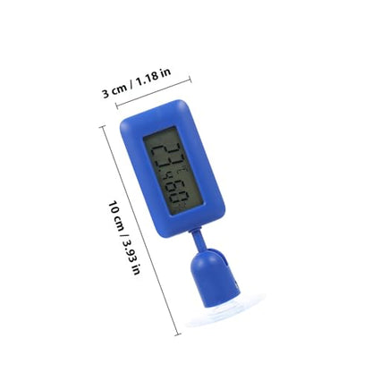 LALAFINA Digital Rotary Reptile Thermometer with Suction Cup, Mini 360° Rotatable Temperature Meter for Leopard Gecko and Bearded Dragon Enclosures, Blue Nightlight for Indoor Terrarium Use
