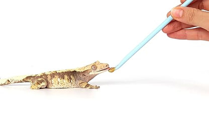 2Pcs Crested Gecko Food Mixing Spoon, Feeding Spoon fit Lizard Gargoyle Bearded Dragon - Blue - size: 1 Ounce (Pack of 2)