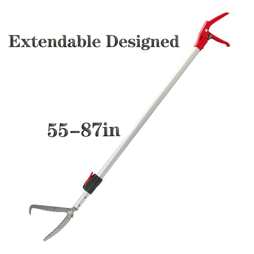 55''-87'' Telescopic Snake Grabber Tongs, Professional Reptile Handling Tool with Wide Jaw for Safe Catching & Relocation of Dangerous Snakes,Perfect for Wildlife Experts & Pet Owners
