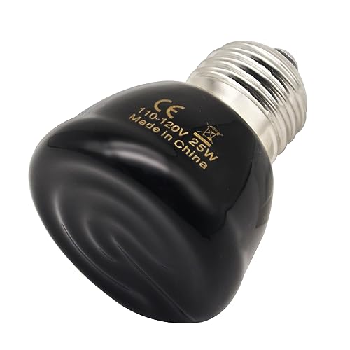 Mini Reptile Heat Lamp, 25w Infrared Ceramic Heat Emitter, No Light Emitting Reptile Heat Bulbs,Ceramic Heat Lamp for Amphibian, Chicken Coop,Cat, Turtle, Snake,Terrarium (1, 25 W) - size: 25 W