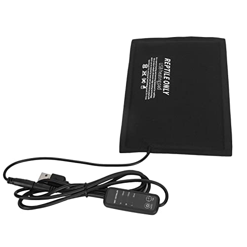 GLOGLOW USB Heating Mat for Turtles Lizards Reptiles Heating Pad, 3 Level Temperature Adjustable USB Mat for Turtles Lizards Small Animals Crawler Temperature Control Equipment (S)