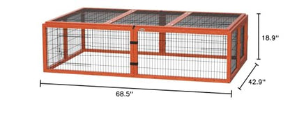 Outdoor Run with Mesh Cover (L) - size: 68.5"L x 42.9"W x 18.9"H