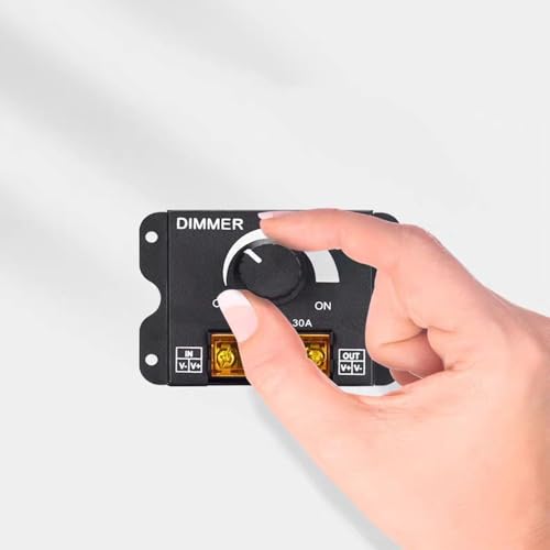 LED Dimmer Switch DC 12-24V 30A PWM Stepless Brightness Dimming Controller for Single Color LED Strip 5050/3528 Light, Wall Mounted, 1Pack - style: LED Dimmer Switch