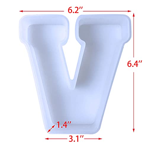 6 inch 26 Pack English Alphabet Silicone Letter Mold - Capital & Large Letter Resin Casting Mold - color: letter-6inch-26-pack