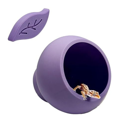 Magnetic Leaf Pod Hide, Glass-Mounted Shelter for Frogs & Reptiles (Lavender Bliss, Single) - color: Lavender Bliss, size: Single