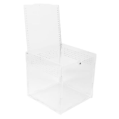Toddmomy Acrylic Reptile Breeding Box Transparent Design Climbing Container for Turtles Spiders Snakes and Crabs Spacious Habitat for Feeding and Observation