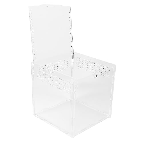 Toddmomy Acrylic Reptile Breeding Box Transparent Design Climbing Container for Turtles Spiders Snakes and Crabs Spacious Habitat for Feeding and Observation