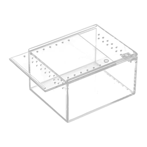 Reptile Terrarium Breeding Box Ventilated Container Enclosure for Lizards Terrapin Crayfish Snake- 10.5cmx8.5cmx6cm