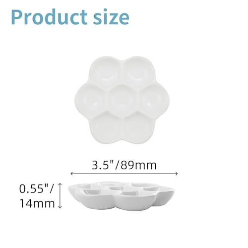 3.5" Hermit Crab Ceramic Food Dish,7 Compartments Ceramic Anti-turning Food & Water Bowl for Hermit Crab Tarantula Snail - size: 3.5 inch