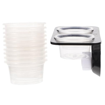 BESPORTBLE Reptile Feeder with Feeding Bowls and Suction Cup Practical Worm Container for Gecko Food and Water Easy to Clean and Durable Feeding for Lizards - size: 11.7X6.3X5.7CM