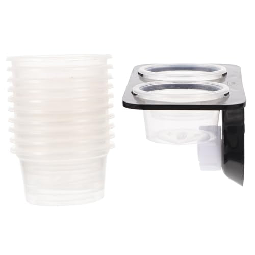 BESPORTBLE Reptile Feeder with Feeding Bowls and Suction Cup Practical Worm Container for Gecko Food and Water Easy to Clean and Durable Feeding for Lizards - size: 11.7X6.3X5.7CM
