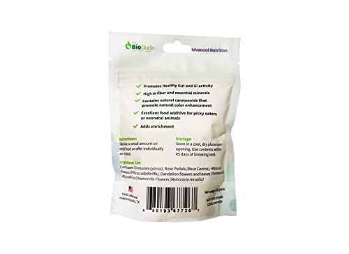 The Bio Dude Flower Power 20 Grams 100% Natural Food Topper for Bearded Dragons, Tortoises and More!