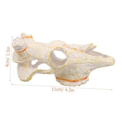 Hemoton Reptile Hideout Skull Decor Resin Molding for Aquarium and Terrarium for Fish and Turtles Unique Home Decoration for