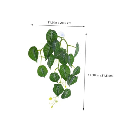 2Pcs Reptile Plants with Suction Cup Flexible Vines and Realistic Leaves for Lizard Gecko Snake and Crab Tank Decorations Easy to Shape Artificial Foliage for Reptile