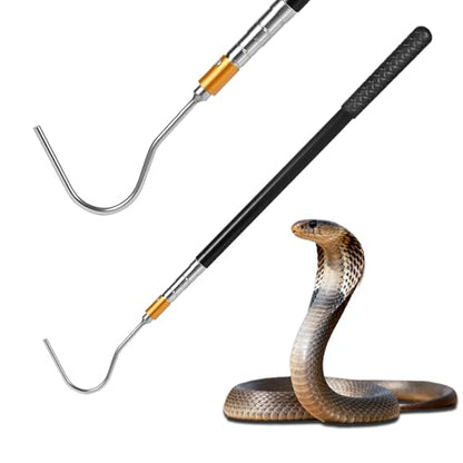 61 inch Snake Hook, Professional Reptile Catcher Handling Tool, Stainless Steel Retractable Pole