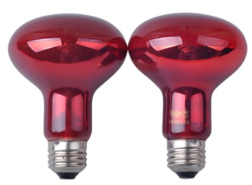 LUCKY HERP Reptile Infrared Basking Bulb,Terrarium Lighting Lamp,2-Pack (100, Watts)