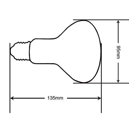 LUCKY HERP Reptile UVA UVB Mercury Vapor Bulb Lamp Bulb,Screw Thread,R95,E26,80 Watts (Frosted) - color: Frosted